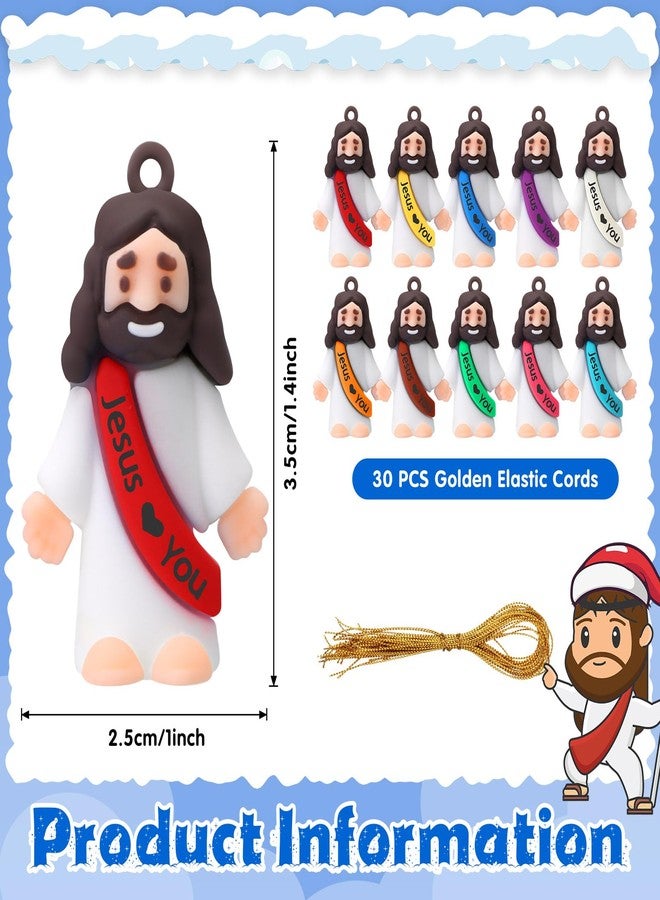 Bememo 25 Pcs Mini Jesus Love You Tiny Jesus DIY Fillable Balls Mini Rubber Jesus Figures Toy for Decoration Hide Gifts Religious Party Sunday School Baptism - Image 2
